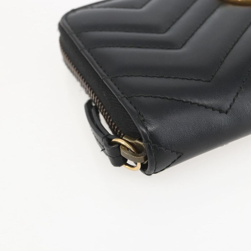 GUCCI GG Marmont Round Long Wallet Leather Black 443123 Auth am10264V - Picture 14 of 16